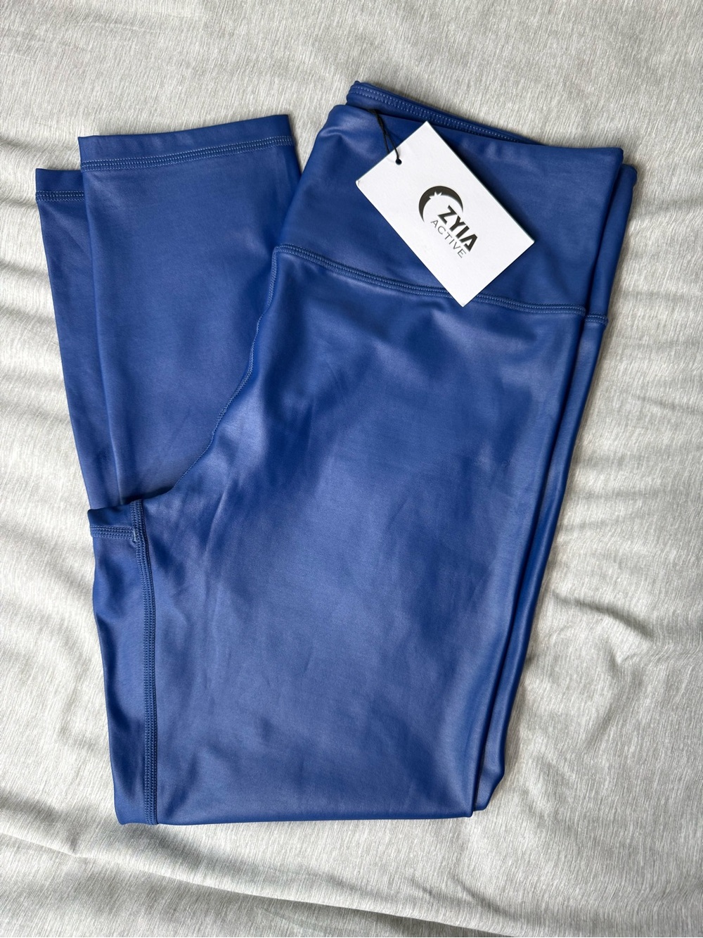Ziya Women’s metallic royal blue high waisted leggings